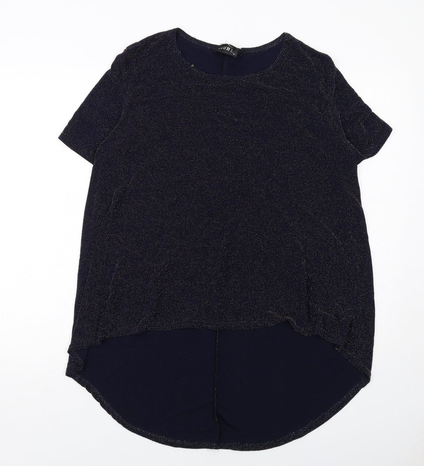 Womens UK Size 16 Club L Blue Basic T-Shirt