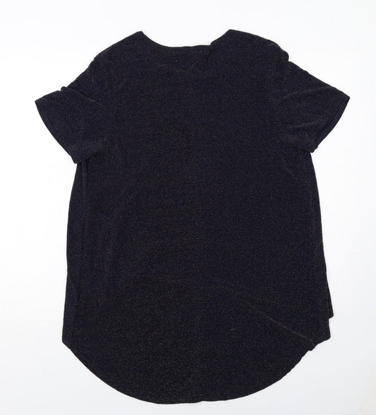 Womens UK Size 16 Club L Blue Basic T-Shirt