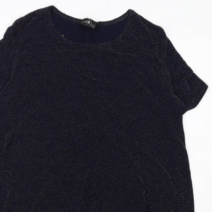 Womens UK Size 16 Club L Blue Basic T-Shirt