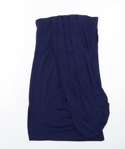ASOS Womens Blue Polyester Mini Size 10 Off the Shoulder Pullover