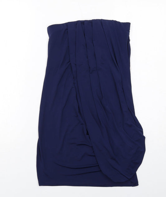 ASOS Womens Blue Polyester Mini Size 10 Off the Shoulder Pullover