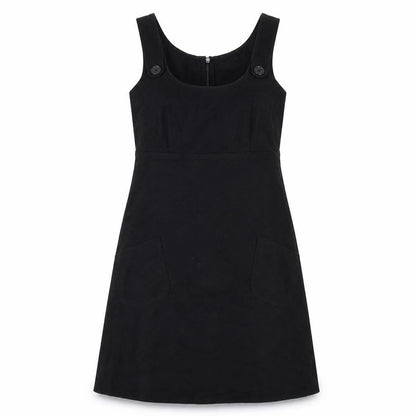Warehouse Womens Black Polyester A-Line Size 10 Scoop Neck Zip