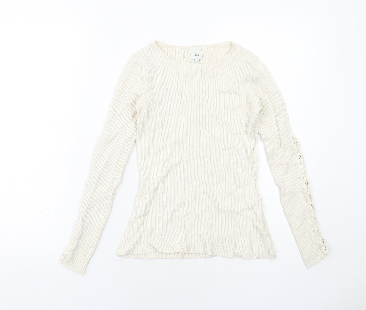 Womens UK Size 10 River Island Ivory Pullover Jumper