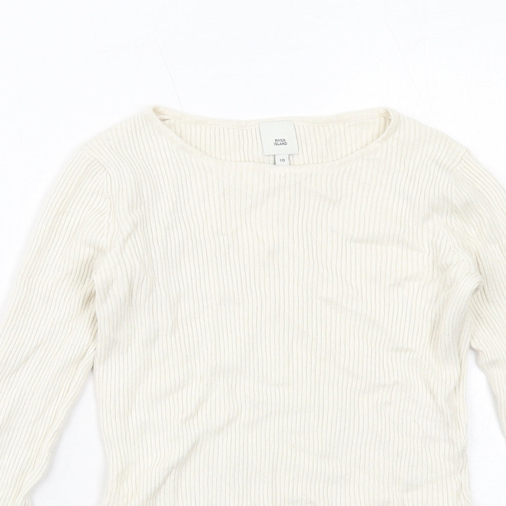 Womens UK Size 10 River Island Ivory Pullover Jumper
