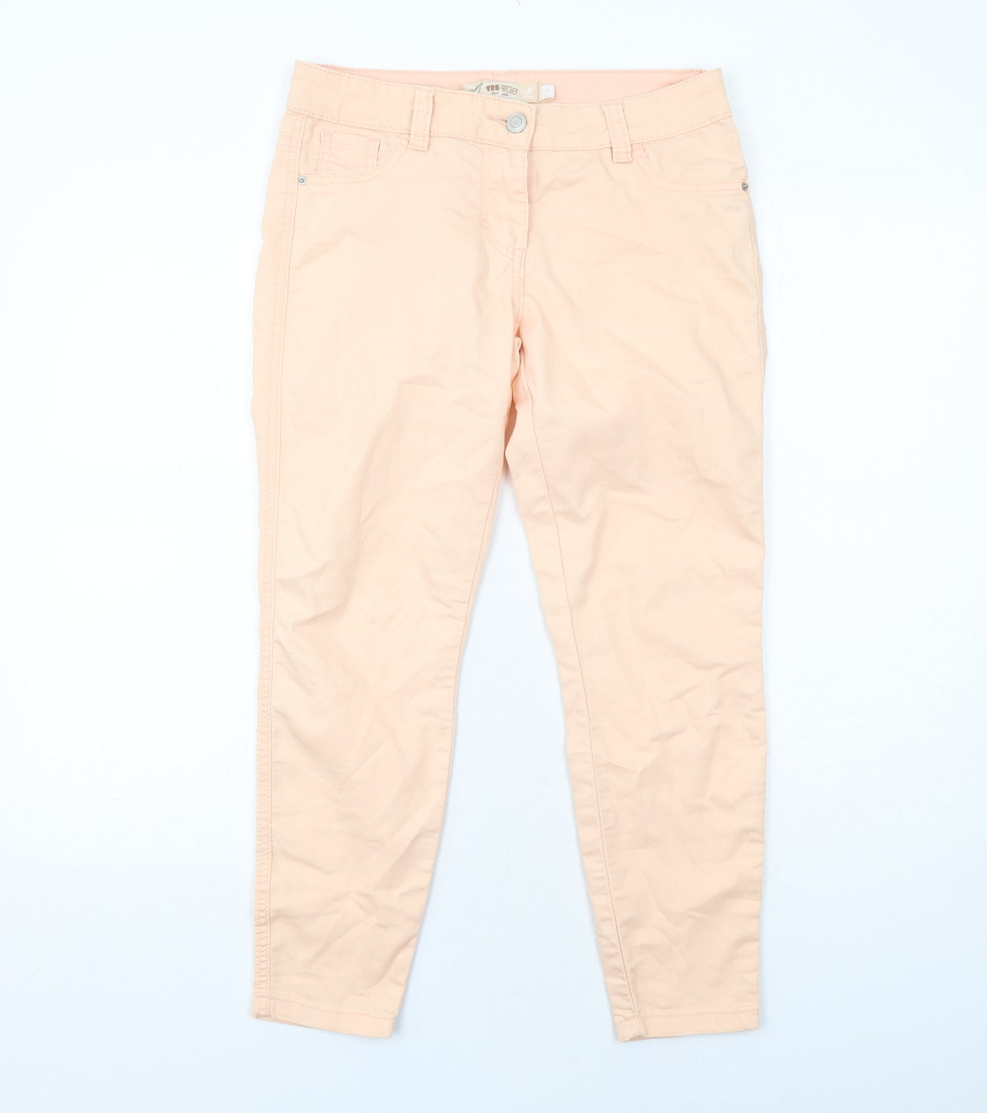 New Look Womens Orange Cotton Skinny Jeans Size 10 Regular Zip