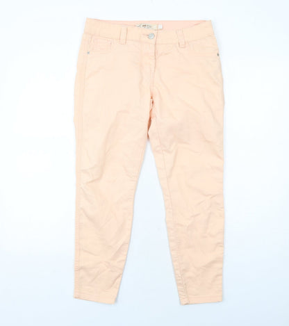 New Look Womens Orange Cotton Skinny Jeans Size 10 Regular Zip