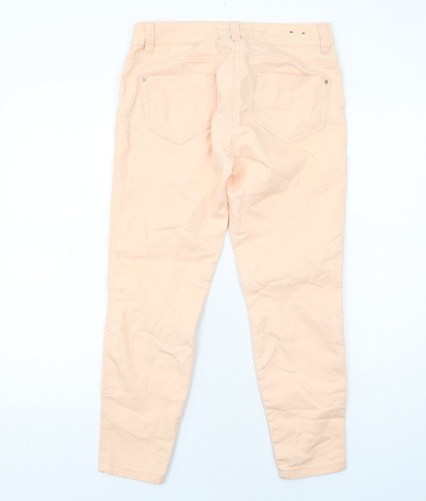 New Look Womens Orange Cotton Skinny Jeans Size 10 Regular Zip