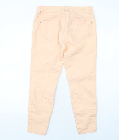 New Look Womens Orange Cotton Skinny Jeans Size 10 Regular Zip