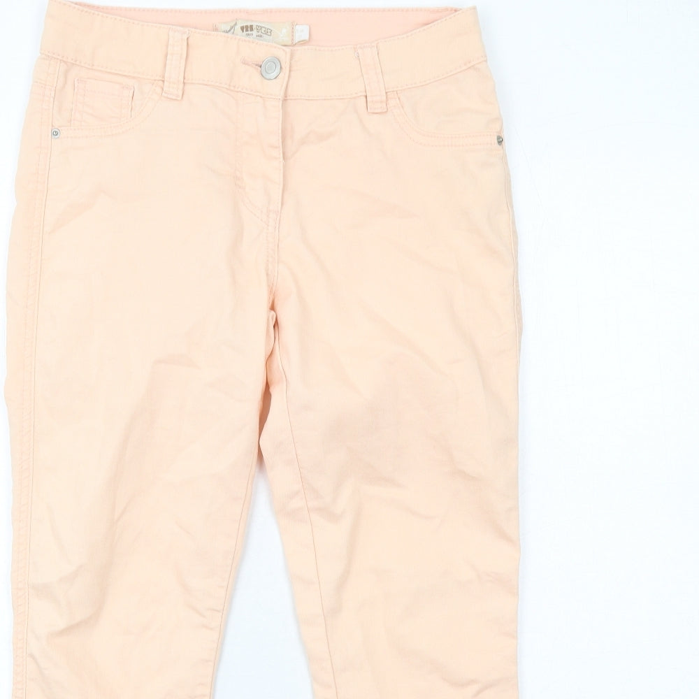 New Look Womens Orange Cotton Skinny Jeans Size 10 Regular Zip