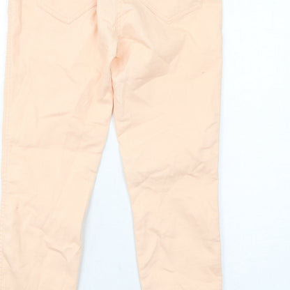 New Look Womens Orange Cotton Skinny Jeans Size 10 Regular Zip