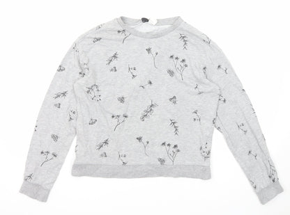 Womens UK Size S Divided by H&M Grey Pullover Sweatshirt