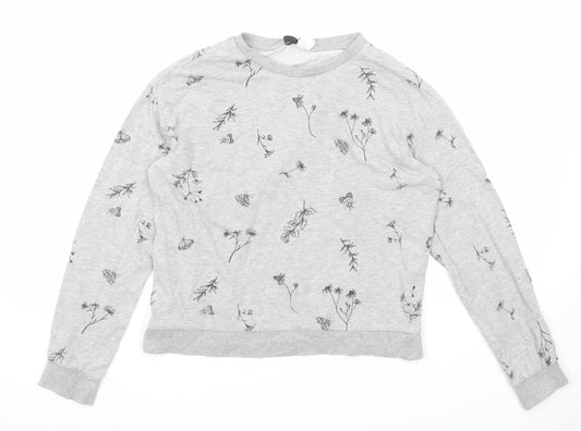 Womens UK Size S Divided by H&M Grey Pullover Sweatshirt