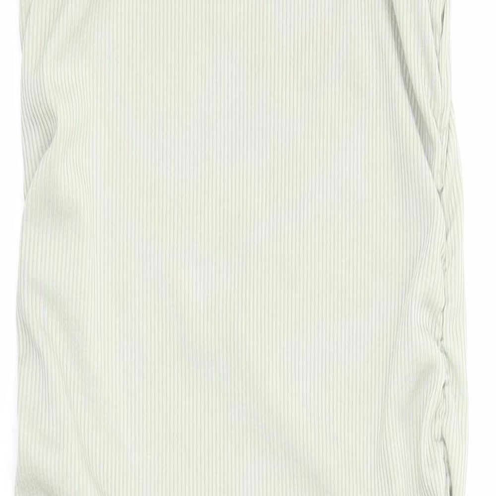 PRETTYLITTLETHING Womens Green Polyester Pencil Dress Size 10 Round Neck Pullover