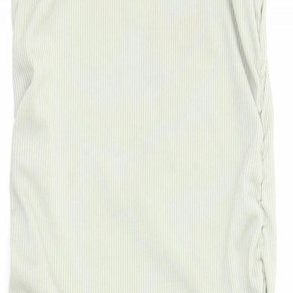 PRETTYLITTLETHING Womens Green Polyester Pencil Dress Size 10 Round Neck Pullover