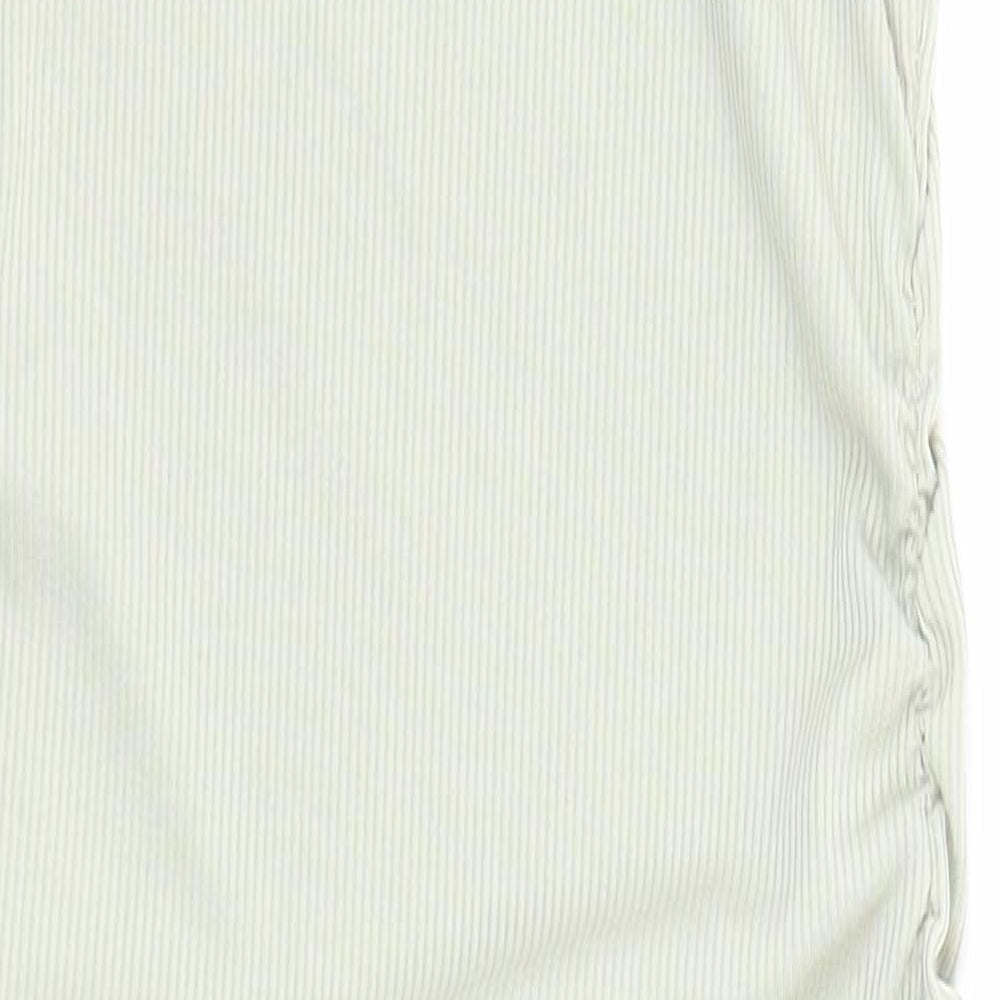 PRETTYLITTLETHING Womens Green Polyester Pencil Dress Size 10 Round Neck Pullover