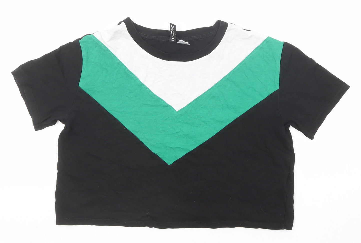 Womens UK Size XS Divided by H&M Black Basic T-Shirt