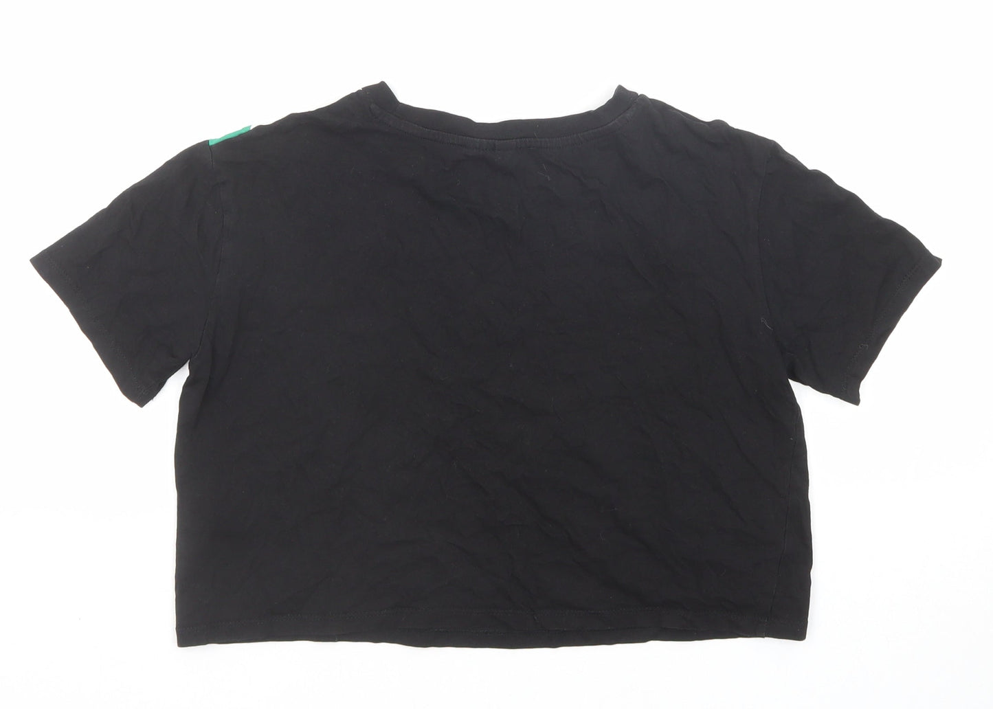 Womens UK Size XS Divided by H&M Black Basic T-Shirt