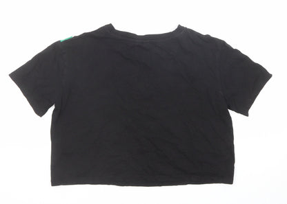 Womens UK Size XS Divided by H&M Black Basic T-Shirt
