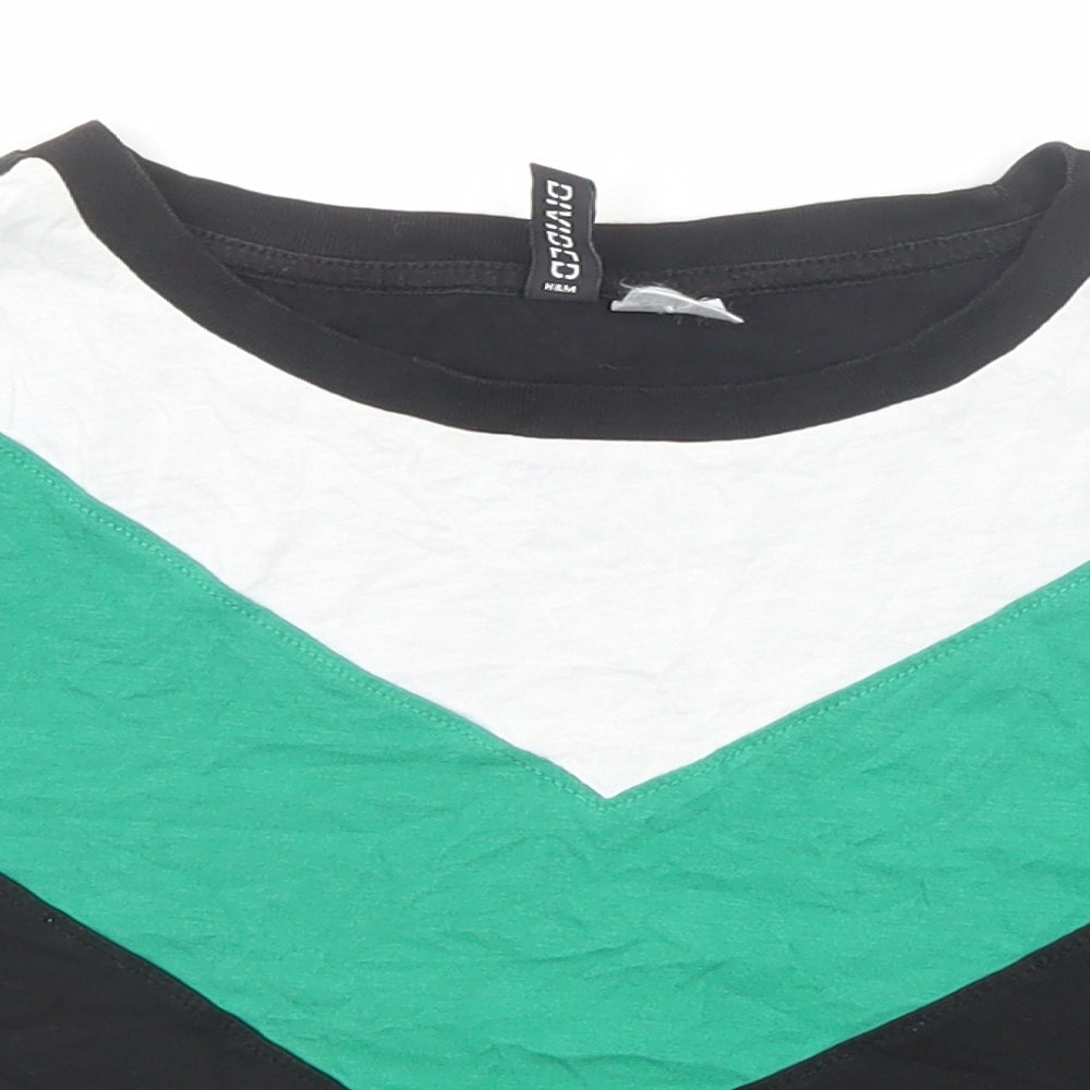Womens UK Size XS Divided by H&M Black Basic T-Shirt