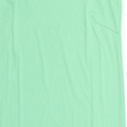 Marks and Spencer Womens Green Polyester Tank Dress Size 14 Square Neck Pullover