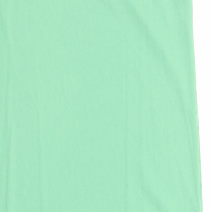 Marks and Spencer Womens Green Polyester Tank Dress Size 14 Square Neck Pullover