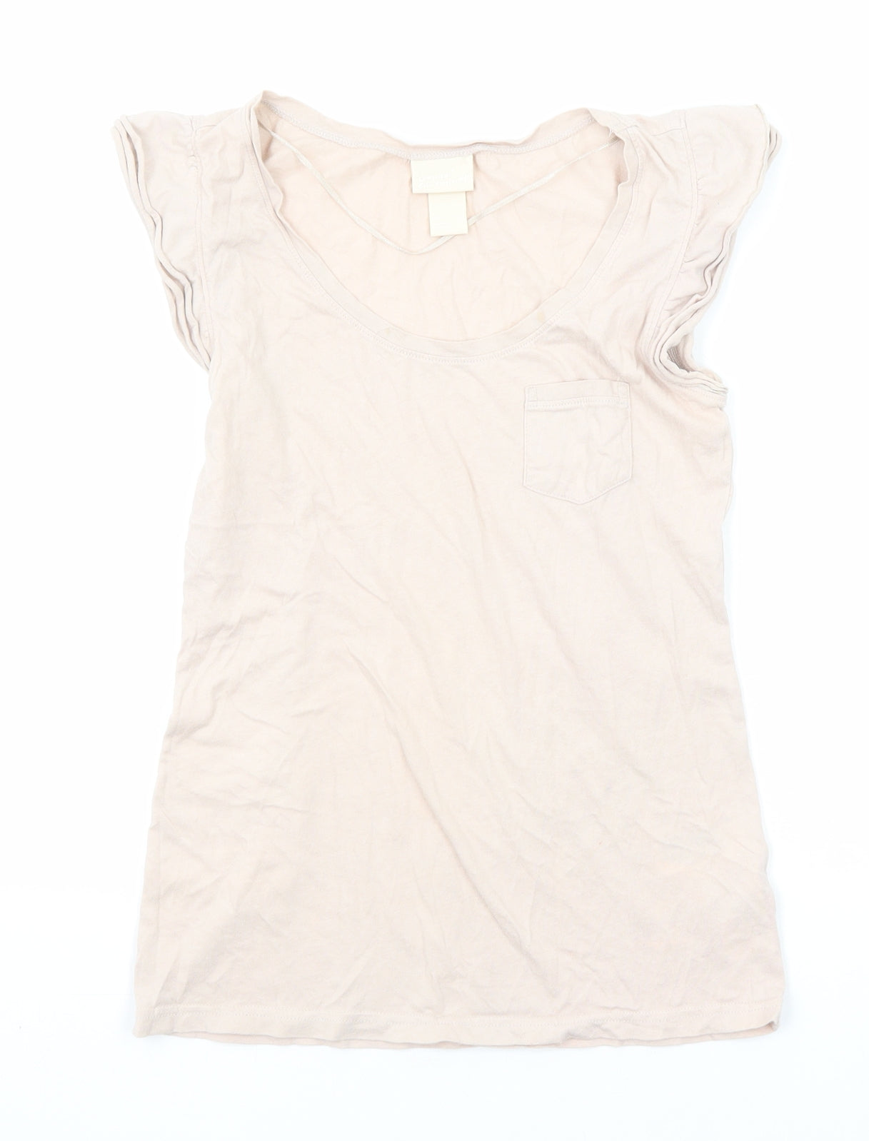 Womens UK Size XS H&M Pink Basic T-Shirt