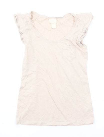 Womens UK Size XS H&M Pink Basic T-Shirt
