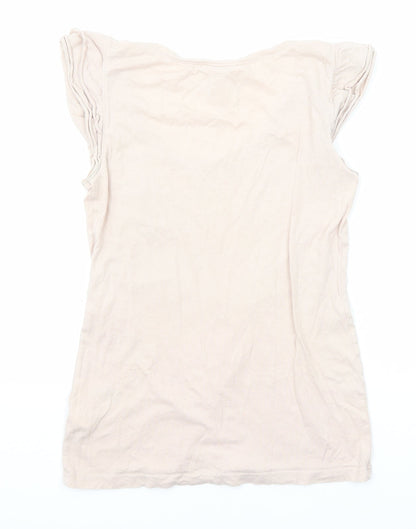 Womens UK Size XS H&M Pink Basic T-Shirt