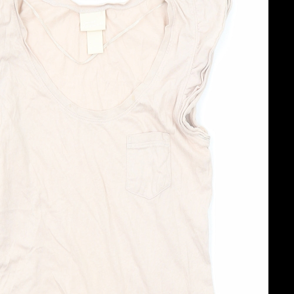 Womens UK Size XS H&M Pink Basic T-Shirt