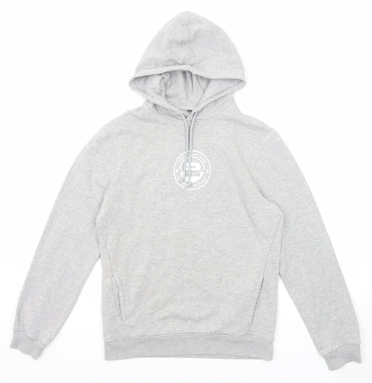 B&C Mens Grey Cotton Pullover Hoodie Size S