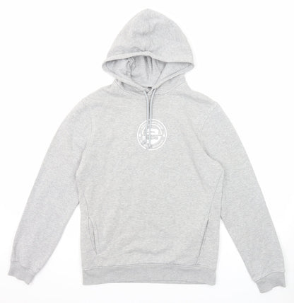B&C Mens Grey Cotton Pullover Hoodie Size S