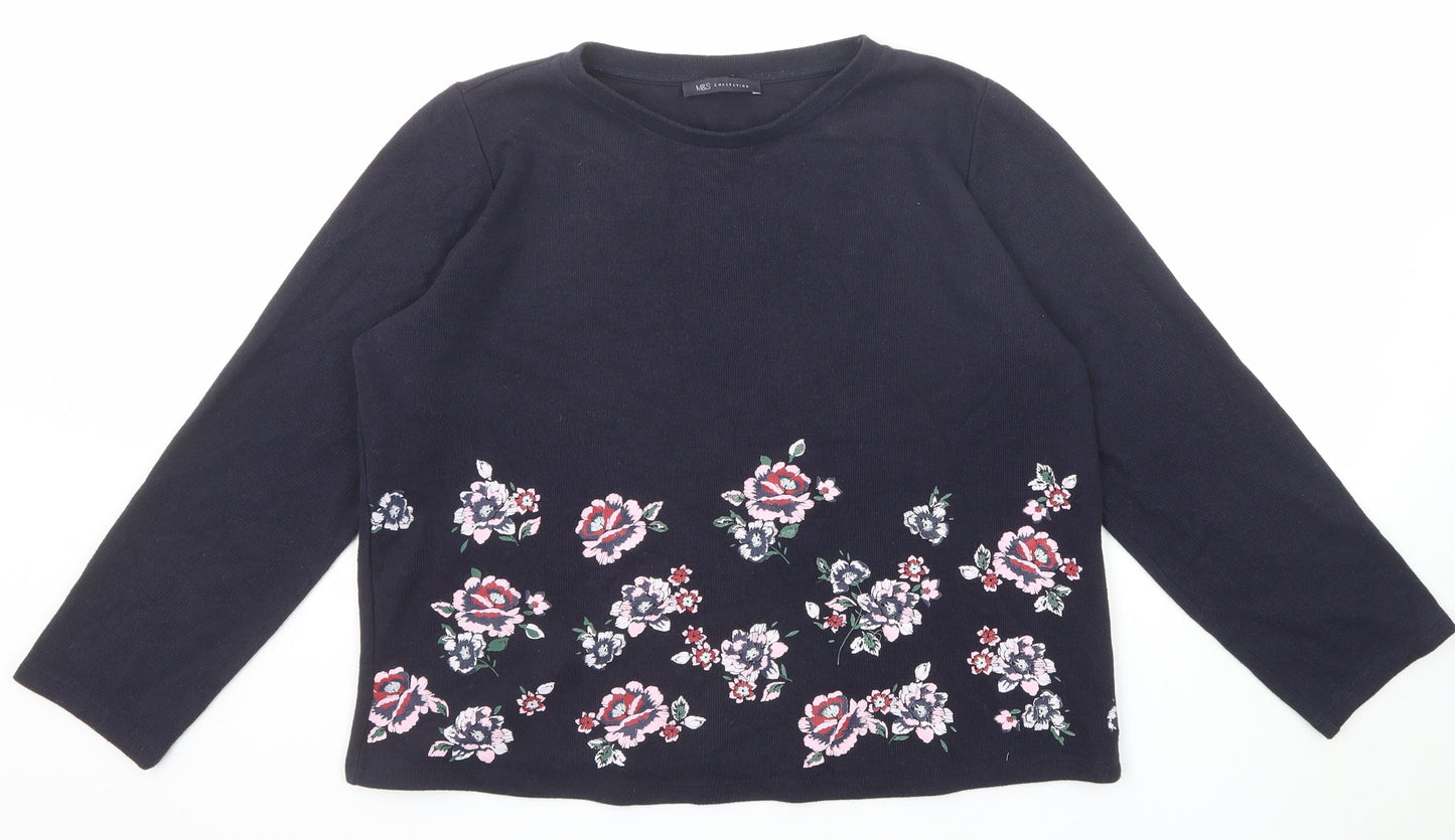Womens UK Size 14 Marks and Spencer Blue Pullover Jumper
