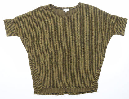 Apricot Womens Yellow Round Neck Acrylic Pullover Jumper Size M