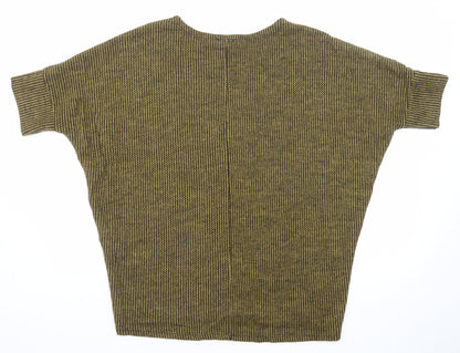 Apricot Womens Yellow Round Neck Acrylic Pullover Jumper Size M