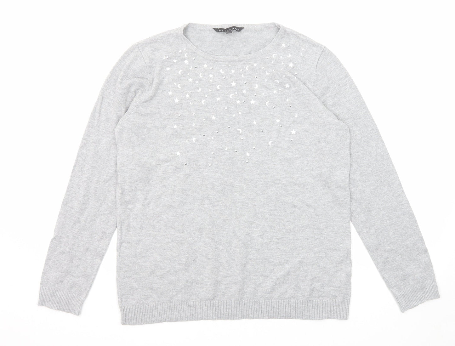 Womens UK Size 14 Bonmarché Grey Pullover Jumper