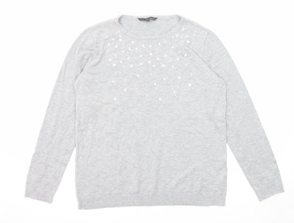 Womens UK Size 14 Bonmarché Grey Pullover Jumper