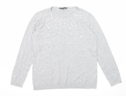 Womens UK Size 14 Bonmarché Grey Pullover Jumper