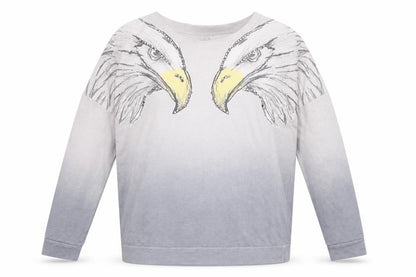 Topshop Womens Grey Cotton Pullover Sweatshirt Size 6 Pullover - Eagle