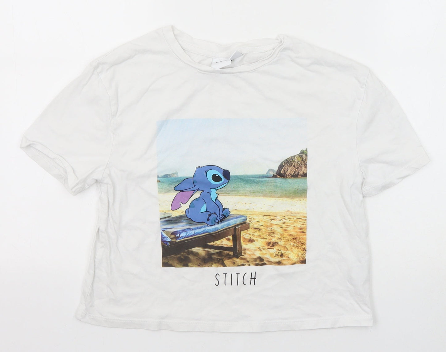 Womens UK Size 6 Disney White Basic T-Shirt