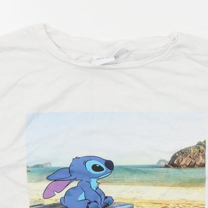 Womens UK Size 6 Disney White Basic T-Shirt