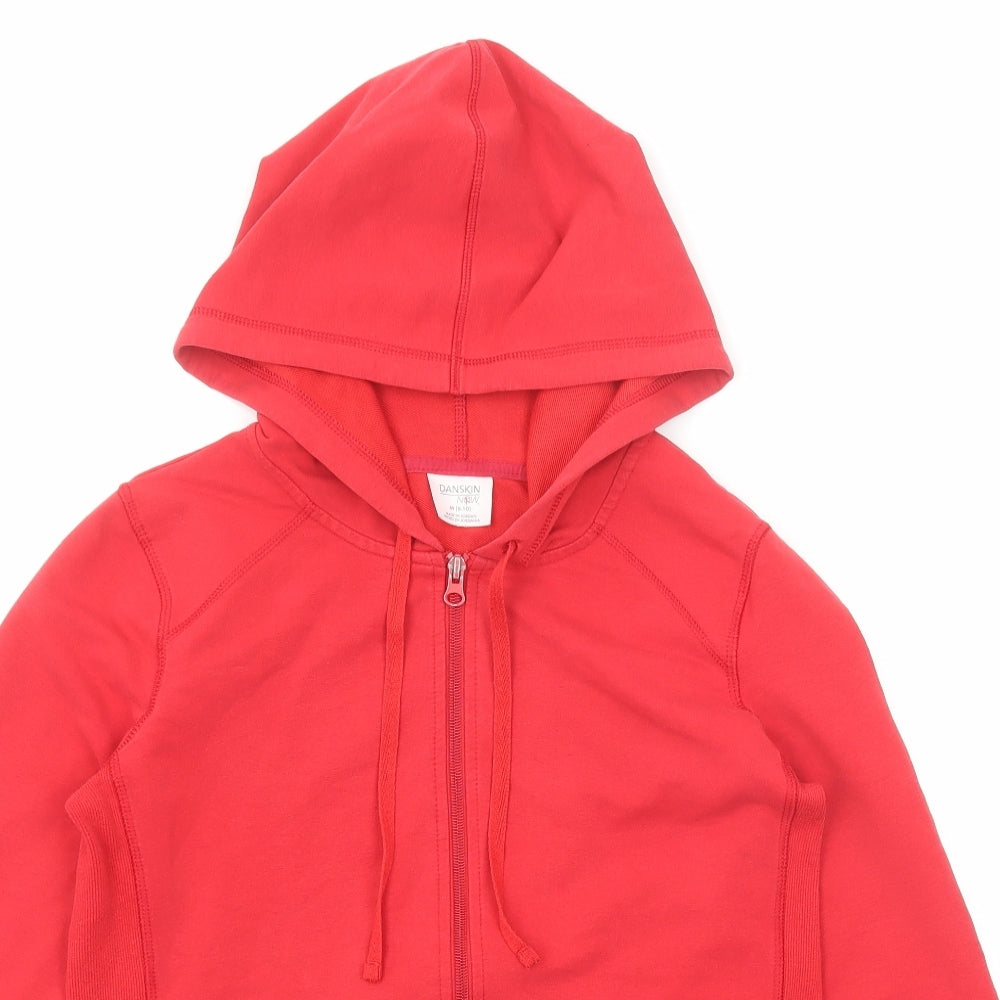 Danskin Womens Red Cotton Full Zip Hoodie Size 8 Zip - Size 8-10