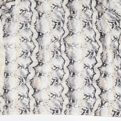 Sportalm Womens Beige Scoop Neck Animal Print Viscose Pullover Jumper Size 12 - Snakeskin Pattern
