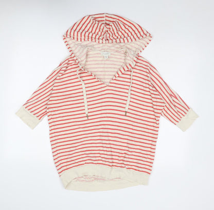 Witchery Womens Beige Striped Cotton Pullover Hoodie Size M Pullover