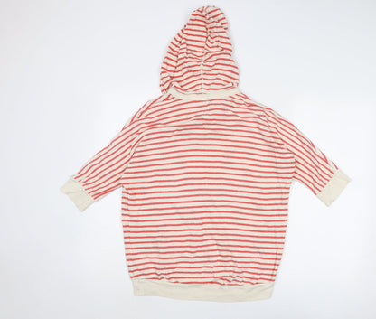 Witchery Womens Beige Striped Cotton Pullover Hoodie Size M Pullover