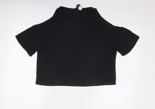 Womens UK Size M Divided by H&M Black Basic Blouse