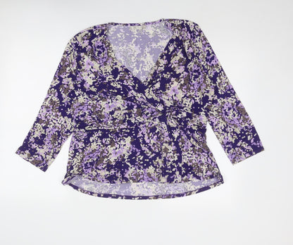 Womens UK Size XL CC Purple Basic Blouse