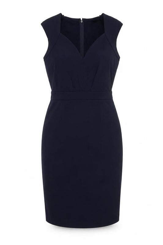 Little Mistress Womens Blue Polyester A-Line Size 10 V-Neck Zip