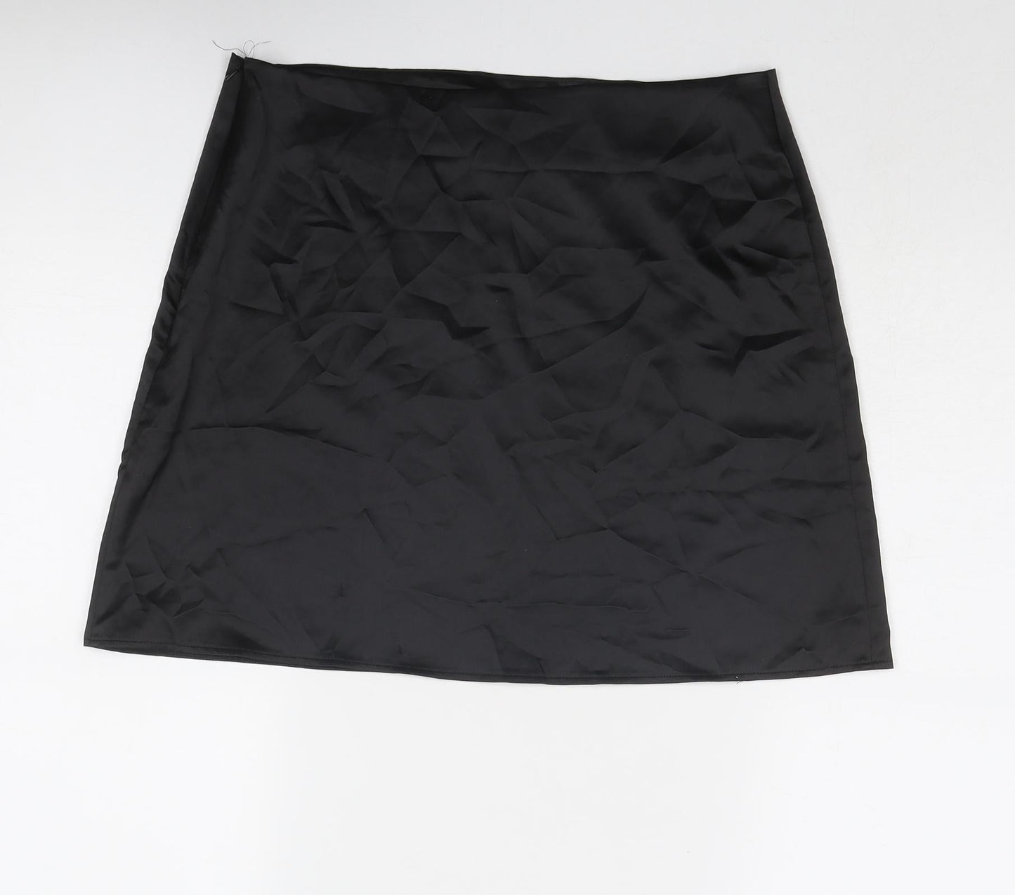 As You Womens Black Polyester A-Line Skirt Size 14 Zip