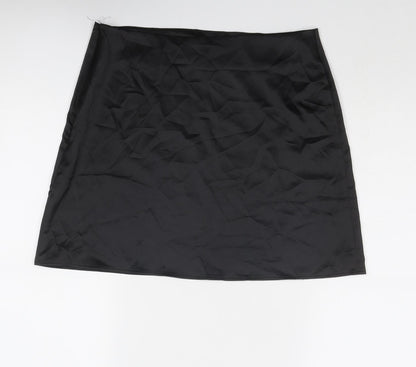 As You Womens Black Polyester A-Line Skirt Size 14 Zip