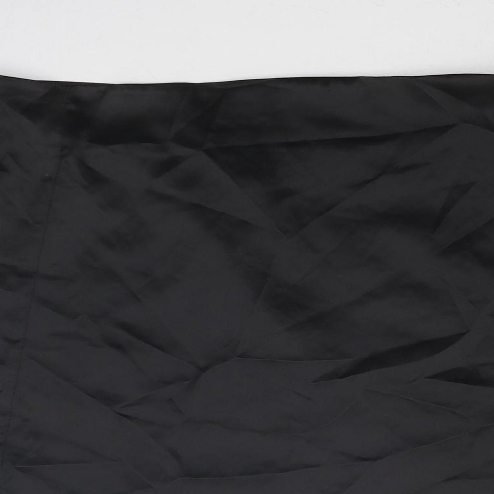 As You Womens Black Polyester A-Line Skirt Size 14 Zip